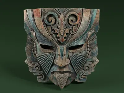 Maya Ceremonial Masks Pack D Low-poly 3D model