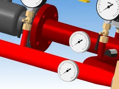 Thermometer d100 mm in a sleeve L80 mm 3D model