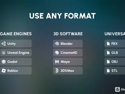 Cemetery Low-poly 3D model