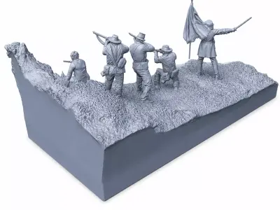 American Civil War Battle Diorama STL File for 3D Printing 3D print model