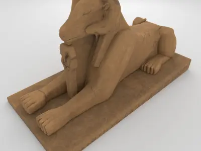 Sphinx Ram ruin 3D model