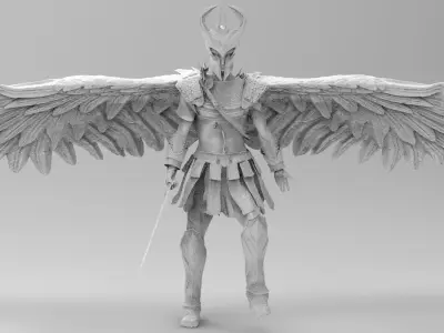 Fallen Angel With wings 3D model
