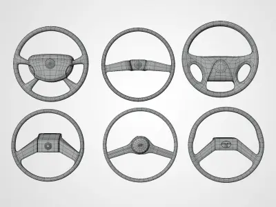 6 Indian bus steering in 3d Low-poly 3D model
