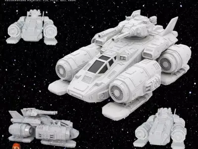 3D Printable Iron Oath Sky Assault Artillery Ship 3D model