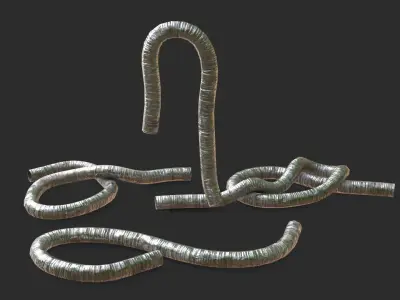 Aluminum Hose Air Duct Pipe Low-poly 3D model