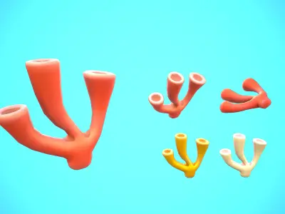 CORAL 01 CARTOON STYLIZED Low-poly 3D model