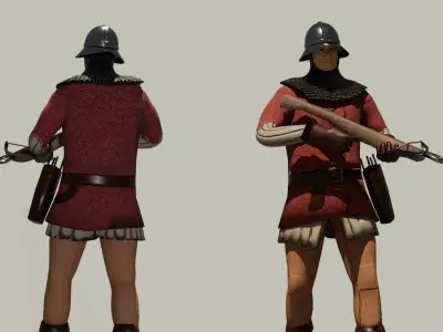 Crossbowman Rigged Low-poly 3D model
