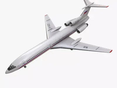 Tupolev Tu-154 Russia With LODs Low-poly 3D model