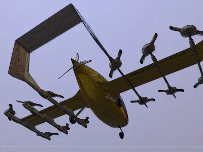 CORA kittyhawk electric self-piloting air taxi Low-poly 3D model