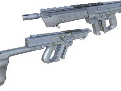 35-Blishlok-gun model 3d game ready model Low-poly 3D model Low-poly 3D model