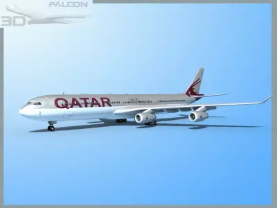 Falcon3D A340-600 Qatar 2 3D model
