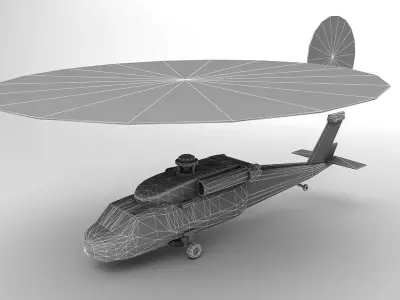 UH 60 Blackhawk Helicopter LOW Low-poly 3D model