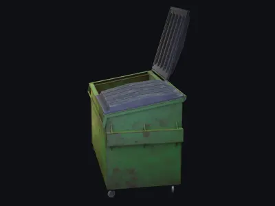 Dumpster trash can Free low-poly 3D model