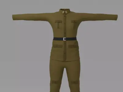 WW2 Soldier Uniform Low-poly 3D model