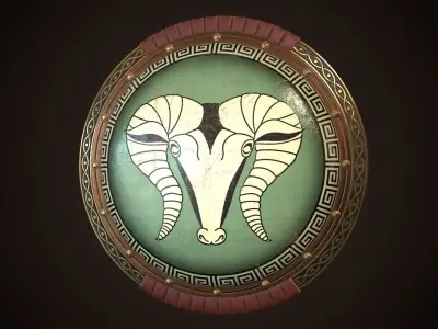 Hoplite Shield Krios Low-poly 3D model