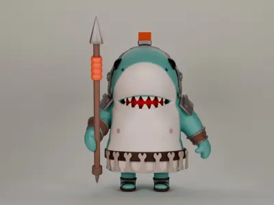 3d lowpoly shark model Low-poly 3D model