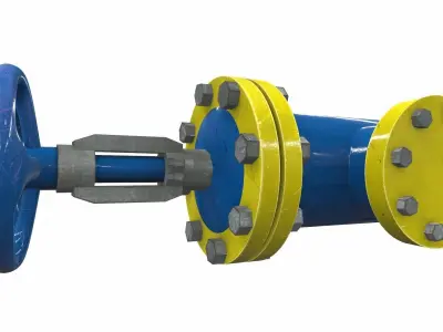Industrial pipeline valve 4 3D model