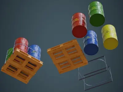 Barrel 1A Low-poly 3D model