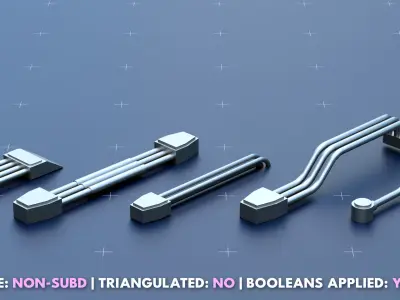 Simple Greeble Cable Kitbash Free 3D model