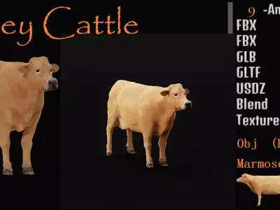 Jersey Cattle Free low-poly 3D model