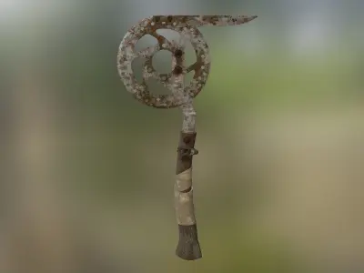 Brake disc battle axe Free low-poly 3D model