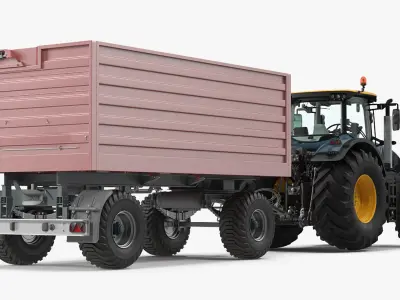 Tractor with Dump Trailer New 3D model
