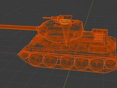 t34 tank Low-poly 3D model