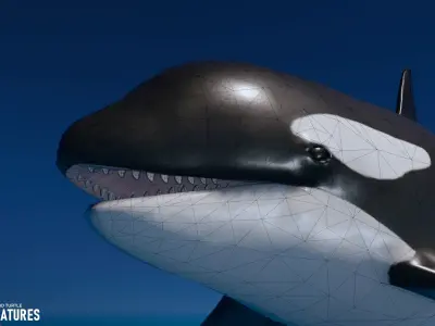 Sea Creatures - Shark dolphin stingray and turtle 3D model