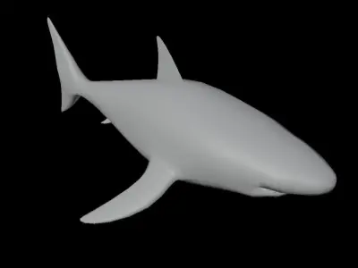 White shark animals low-poly game ready Free low-poly 3D model