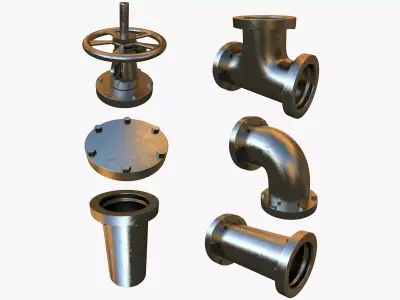 Steel Pipe Collection 3D model