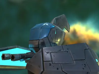 Low Poly Game Ready SpaceShip - StormFly Low-poly 3D model