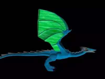 Blue Wyvern Free low-poly 3D model