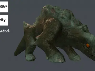 Dino Golem Low-poly 3D model