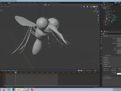 mosquito with big eyes Low-poly 3D model