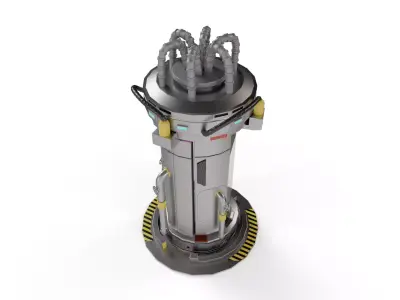Sci-Fi Cryopod Stasis Chamber Low-poly 3D model