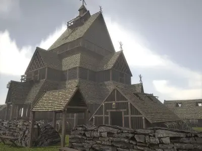 Viking Church Low-poly 3D model