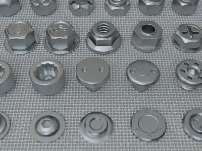 Bolts Collection - 108 pieces 3D model