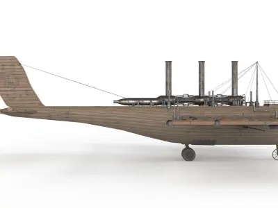 Flying Ship Low-poly 3D model