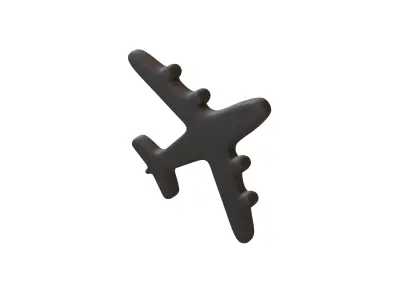 Airplane Symbol V1 001 Low-poly 3D model