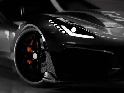 Corvette C7 ZR1 - Blacked Out Nacev - Rigged 3D Free 3D model