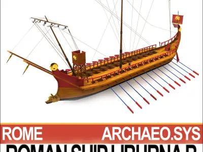 Roman Ship Liburna B 3D model