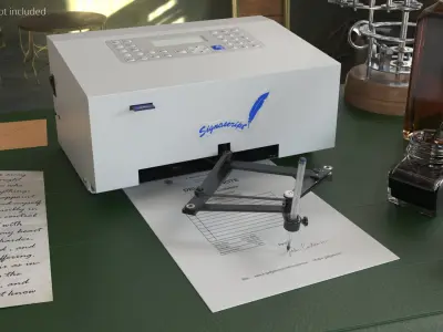 Signascript Automated Signature Arm Device Rigged 3D model