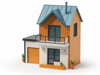 Cartoonish House Low Poly 3D Model 01(1) 3D model