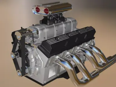 Custom Build V8 Engine 3D model