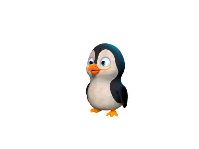 Baby Penguin Character Low-poly 3D model