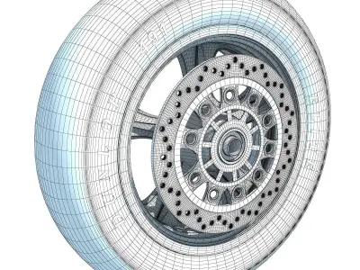 Black Motorcycle Tire 3D model
