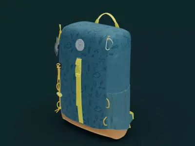 3D backpack model Low-poly 3D model
