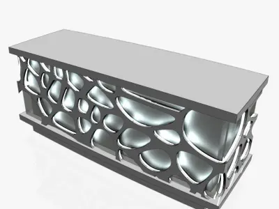 Table console made of metal and glass Free 3D model