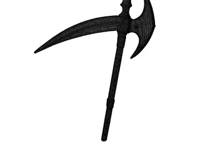 Medieval Fantasy Polearm Halberd Scythe 3D model