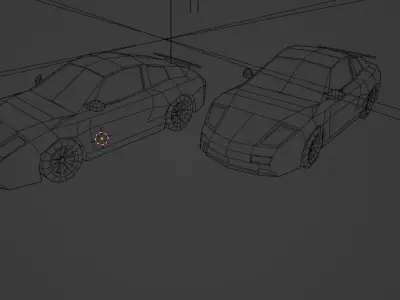 Low poly Porshe two cars Free low-poly 3D model
